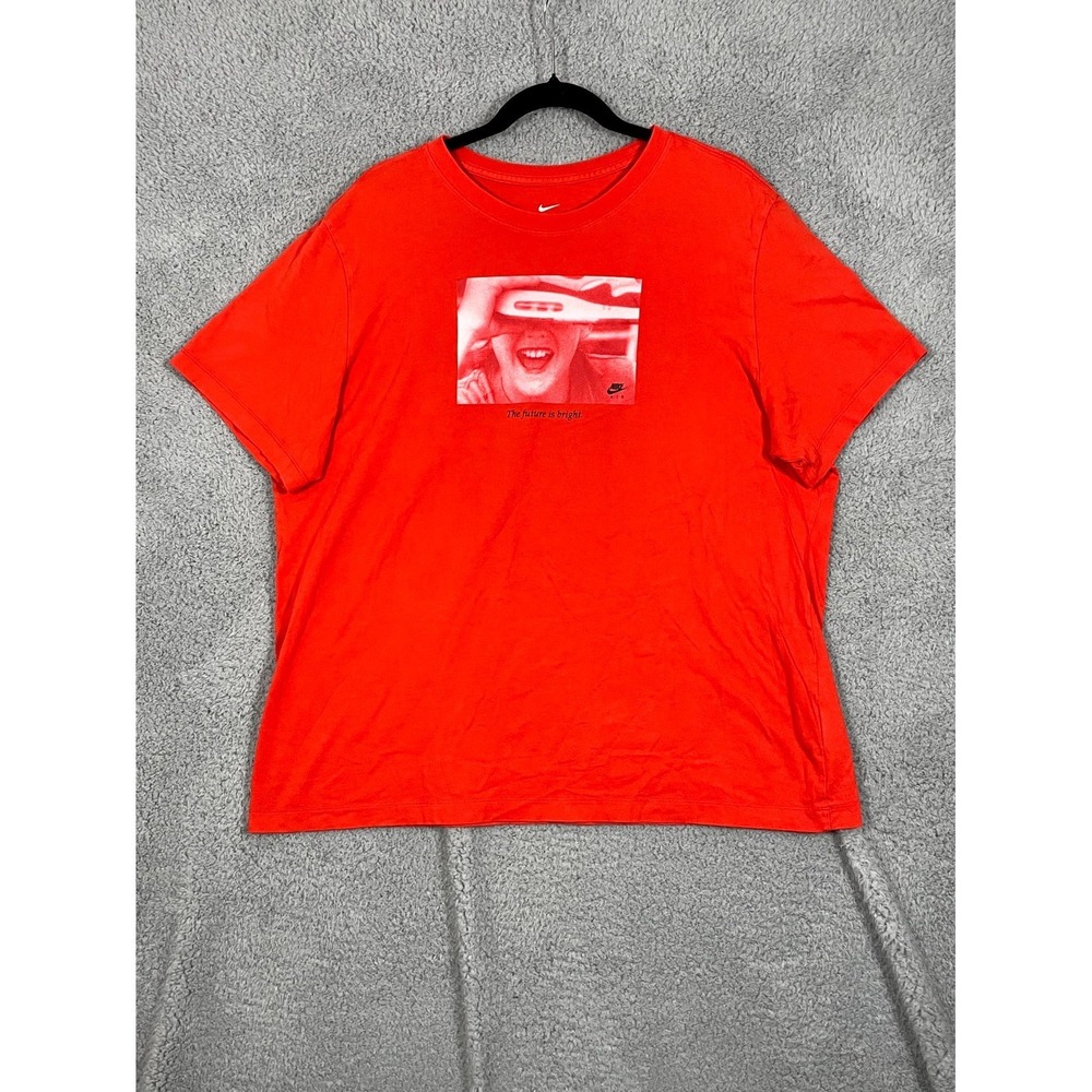 Vtg Nike Air The Future is Bright T-Shirt Men XL Red Graphic Crew Neck Y2K